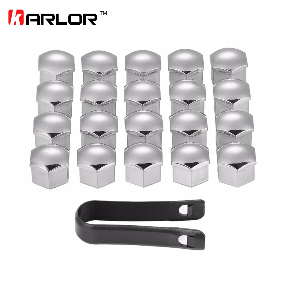 20Pcs/lot 17mm Wheel Lug Bolt Center Nut Covers Caps 321601173A for Audi A4 Q5 Golf Skoda SEAT with 17mm Hexagon Bolt