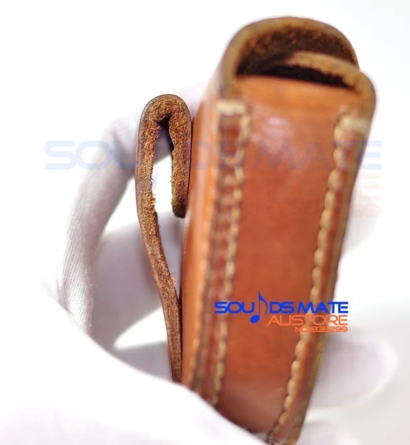 Vintage Handgemachte Echtes Leder Mans Hard Case Tasche Box In Ohr Kopfhörer Ohrhörer Kopfhörer Headset