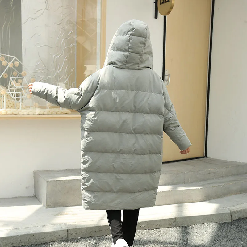 Winter fashion brand good quality over the knee long 90% duck down coat female fashion single breasted warm down jacket wq132