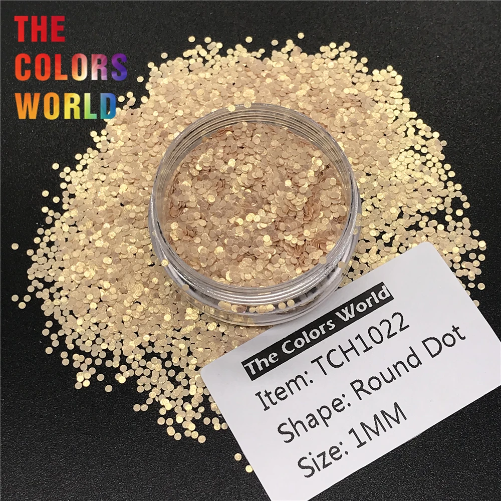 TCT-225 Round Dot Shape Matte Color 1MM Solvent Resistant Nail Glitter Nail Art Decoration Body Glitter Nail Polish Handwork DIY