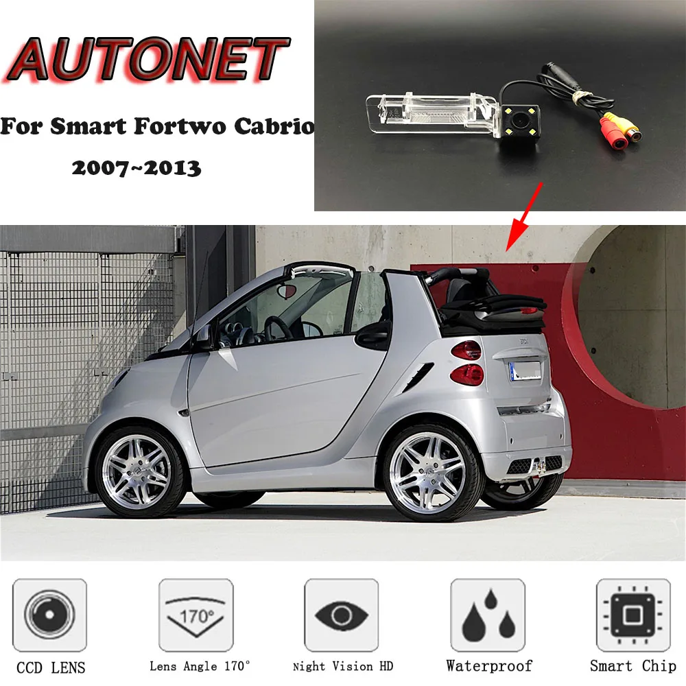 AUTONET Backup Rear View camera For Smart Fortwo Cabrio 2007 2008 2009 2010 2011 2012 2013 Night Vision license plate camera