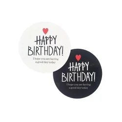 80 Pcs/lot 'HAPPY BIRTHDAY' Scrapbooking Kraft Paper Labels Envelopes Stickers Gift Packaging Seals Sticker 2 Color For Birthday