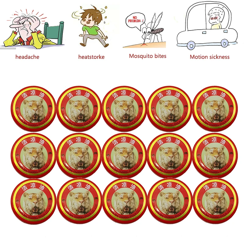 20pcs Summer Cooling oil Chinese Tiger Balm Red Refresh Oneself Treatment Of Headache Relax Essential Oil