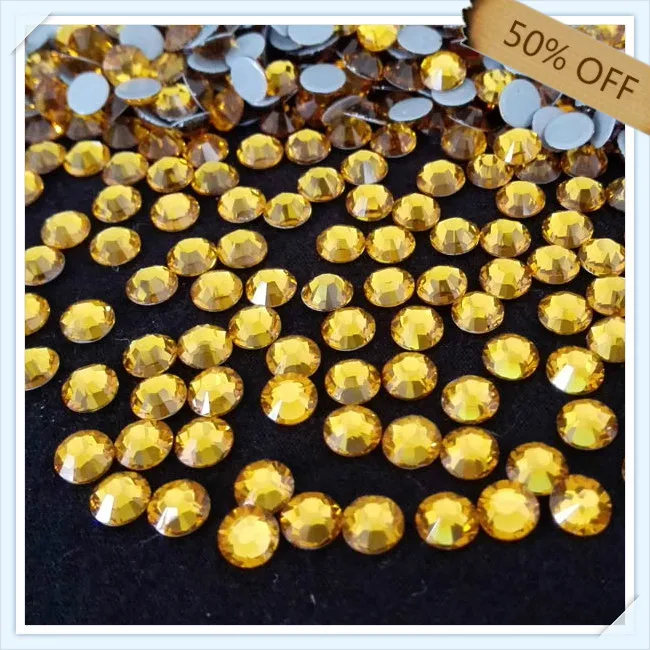 50%  off  super shiny  fashion ss20 5mm  TOPAZ color  with  1440 pcs each pack ; for wedding dresses  free shipping