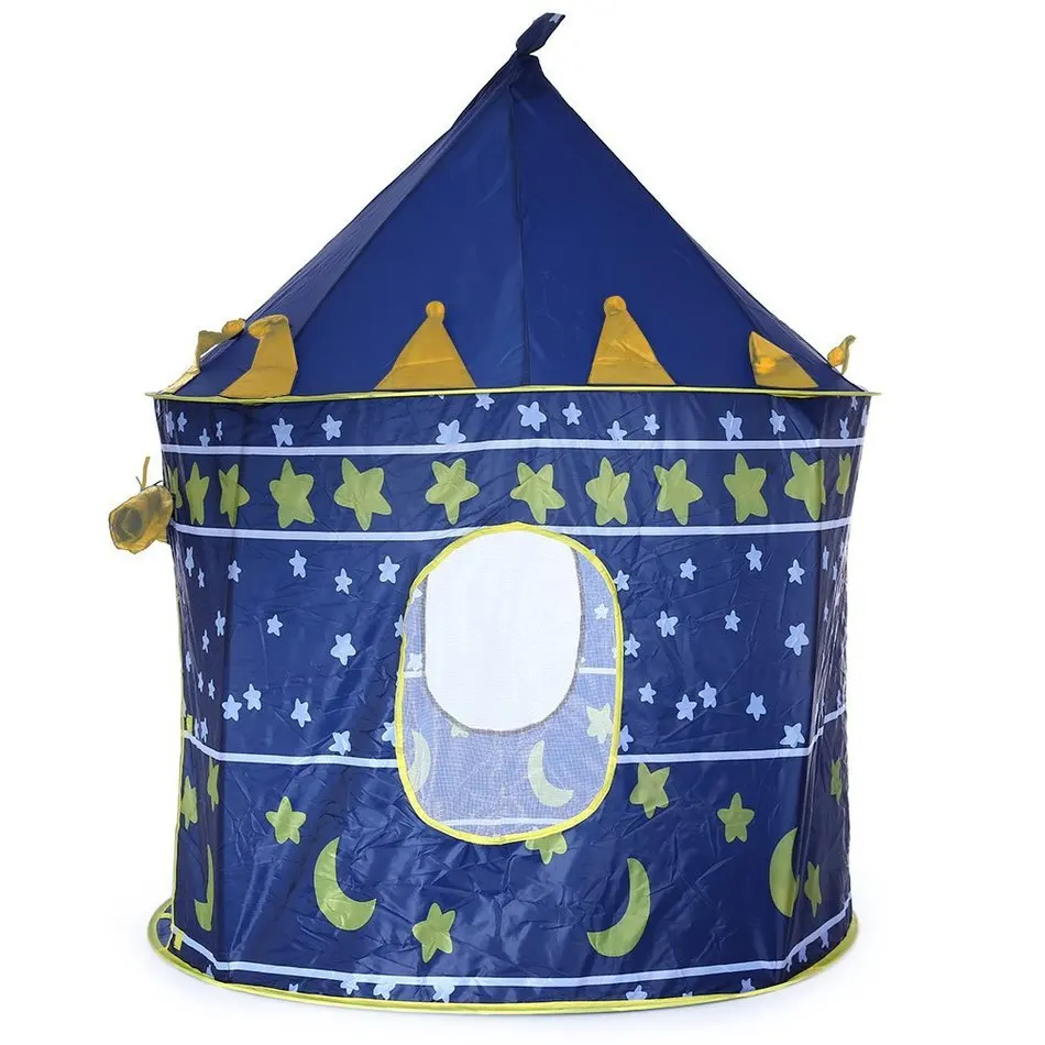 2 Colors Folding Tent Kids Children Boy Castle Cubby Play House Kids Gifts Outdoor Toy Tents Portable Foldable Play Tent Prince