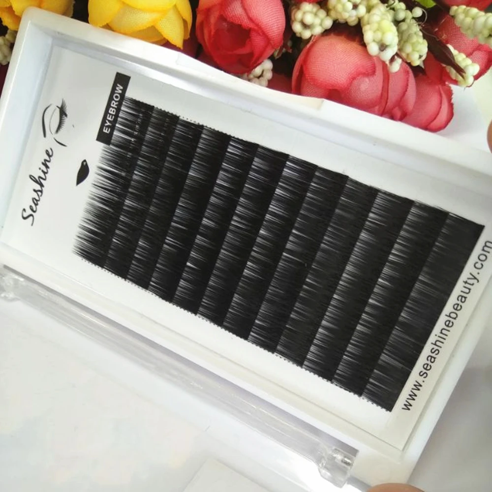 Wholesale Human Hair Permanent Eyebrow Hand Made 1 Tray /Set Human Hair Kits Brows Eyebrow Extensions Makeup Beauty