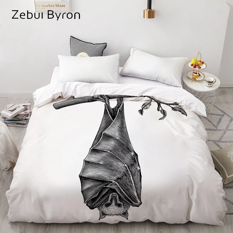 3D Print Custom Duvet Cover,Comforter/Quilt/Blanket case 220x240/200x200,Bedding Halloween black cat climbs the wall,drop ship