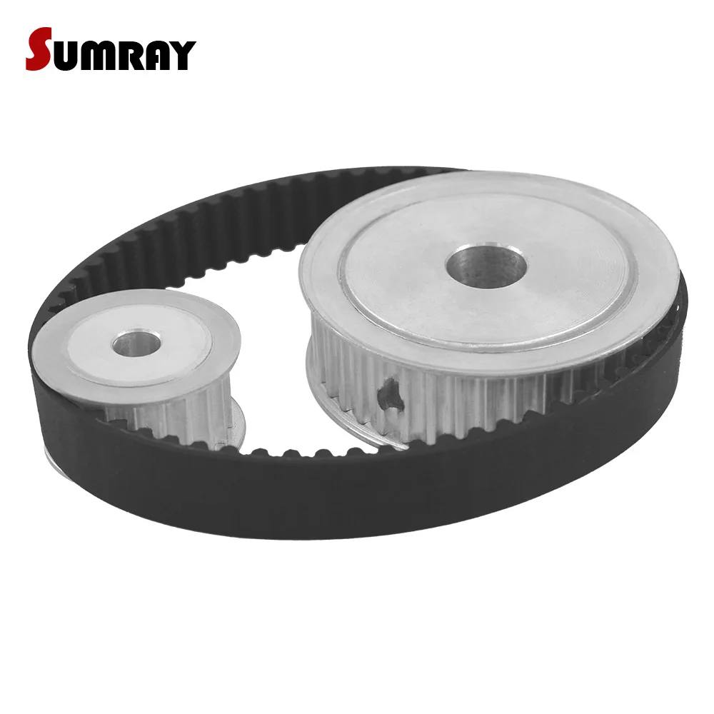 Reduction 1:2 Timing Pulley Belt Kit HTD5M 20T 40T 100mm Center Distance 5M Tooth Belt Pulley Set for 3D Printer