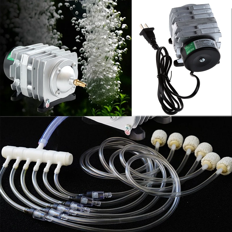 45L/Min 25W Electromagnetic Air Compressor Aquarium Oxygen Pond Air Pump Aerator