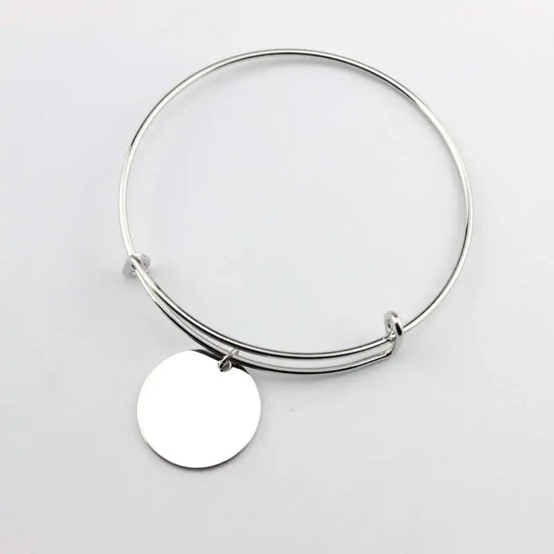 Monogram Flat Disc Charm Bangle Adjustable Bracelets