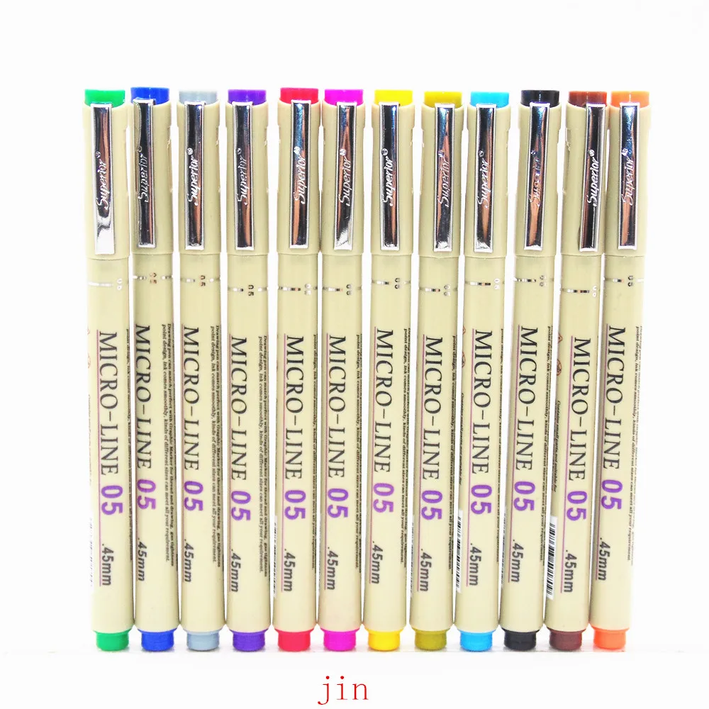 12 Colour Sketch Micron pen 0.5 mm Superior needle drawing pen Fine liner Drawing Manga Anime  Marker fine colour New