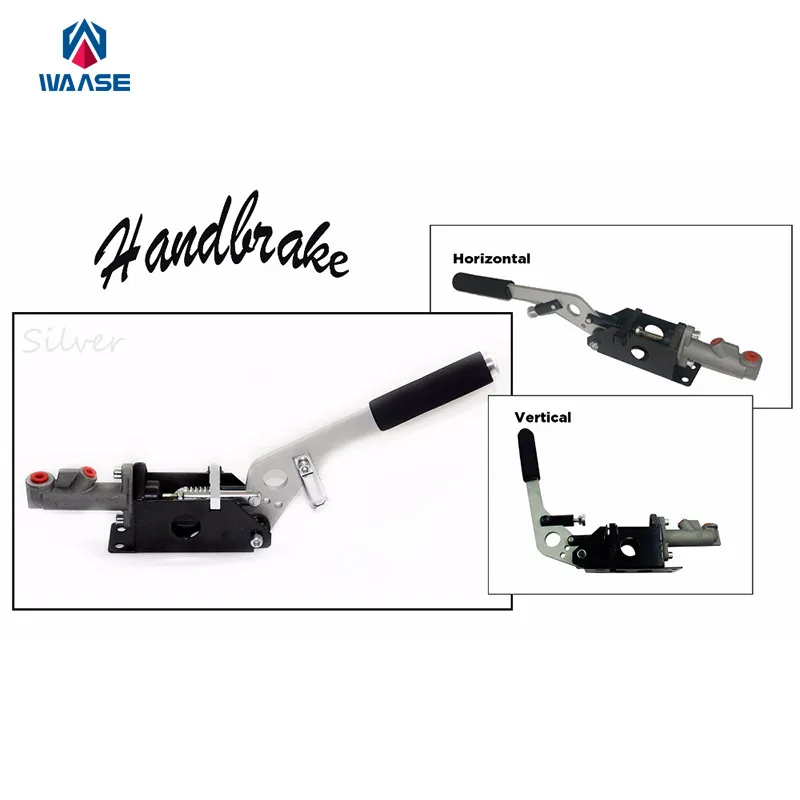 

Silver Universal Car Hydraulic Handbrake Vertical & Horizontal 25cm Rally Racing E-Brake Lever Device Master Cylinder