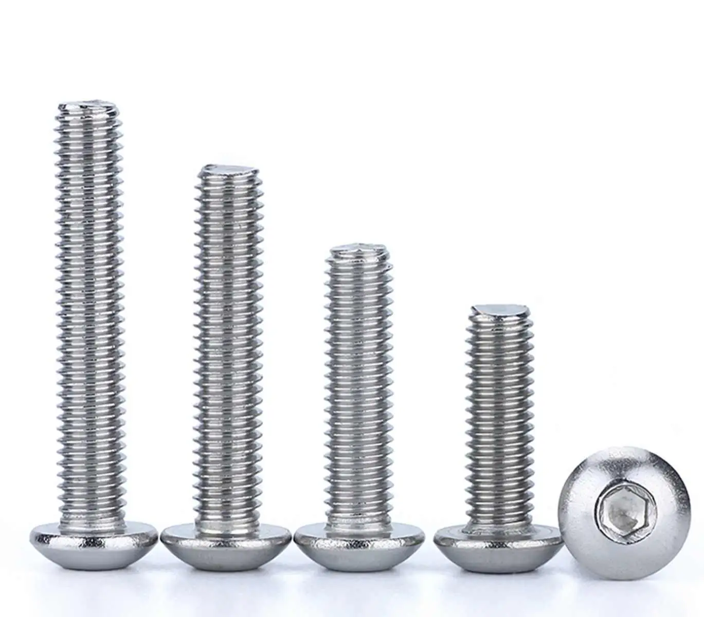 M3 M4 304 Stainless Steel Length 6mm-30mm Hex Socket Round Screws Bolts