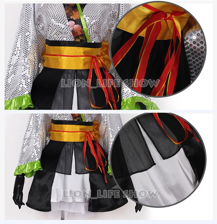 Love Live! 9 Roles Kaguya No Shiro De Odoritai Kimono Cosplay Costume With Fan image 4