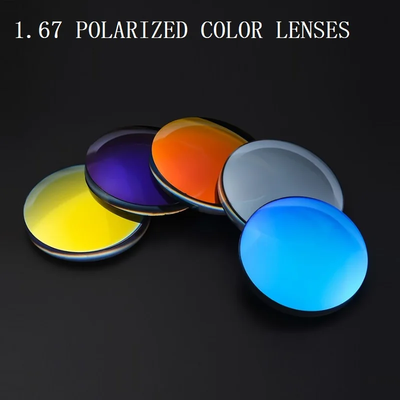 

1.67 Polarized colorful spherical brand prescription myopia sunglasses lenses UV400 goggles optical glasses lenses for sun glass