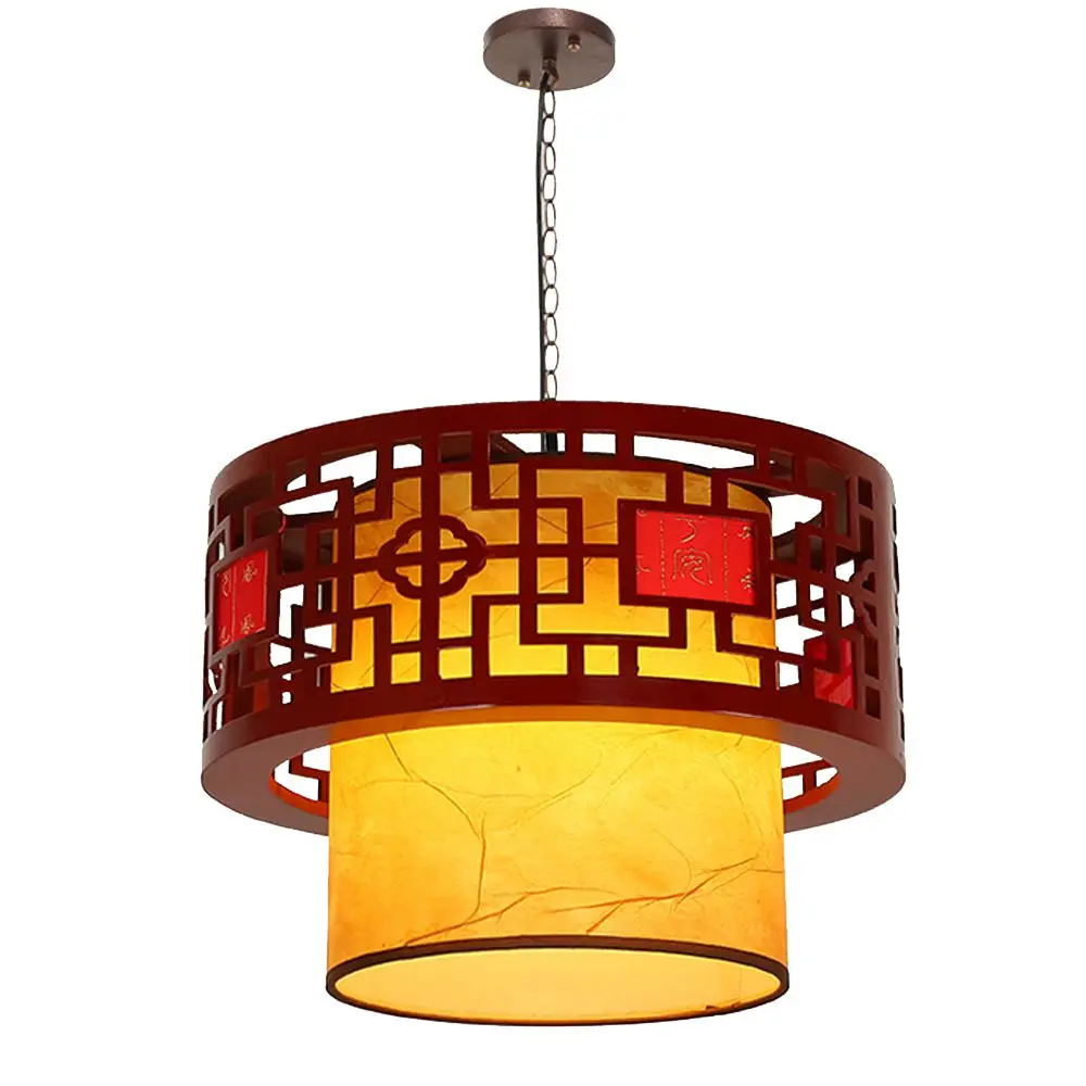 Chinese Dining Room Pendant Lamp Wooden Tea house Traditional Pendant Light Balcony Corridor Restaurant Hanging Lights