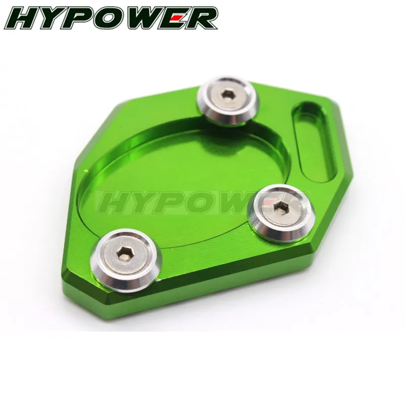 Motorcycle CNC Side Stand Enlarge Plate pad For Kawasaki Ninja 250 300 Ninja250 Ninja300 ZX 250R 300R ZX250R ZX300R Green