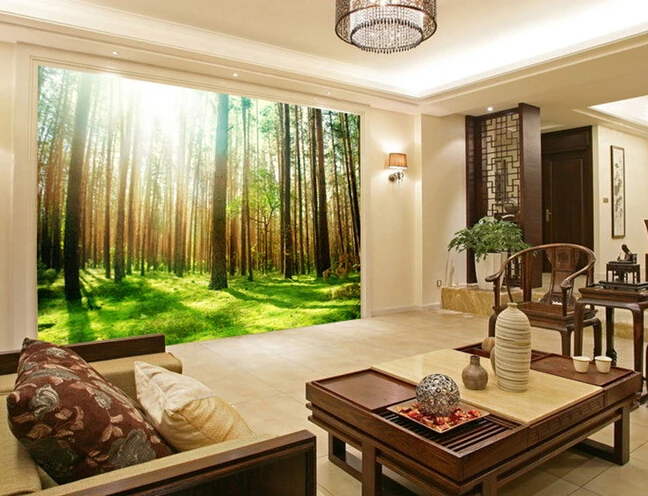 

Custom papel DE parede 3 d, dawn forest murals for the sitting room the bedroom TV setting wall waterproof wallpaper