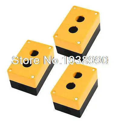 

3PCS Double Hole 22mm Dia Protective Push Button Switch Box Case Orange Black