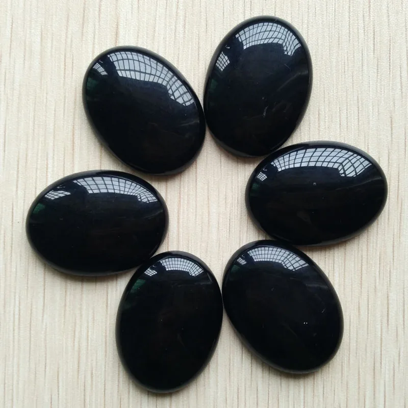 

Wholesale 6pcs/lot Assorted natural black onyx Oval CAB CABOCHON mix 30x40mm stone beads for Diy jewelry making free shipping