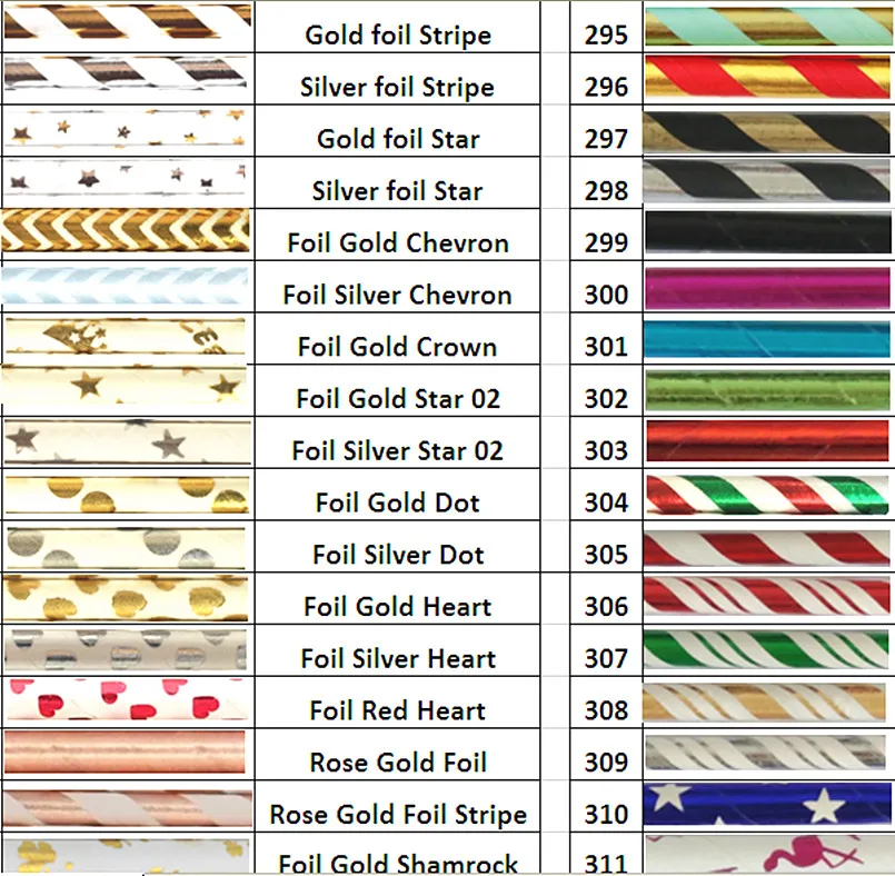 Free DHL Shipping 1000pcs Foil Drinking Paper Straws,Gold Silver Red Green Stripe Star Dot Chevron Heart Crown Glitter Christmas