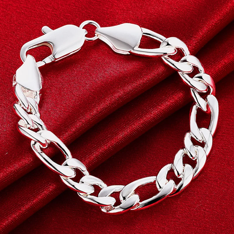 Aravant-collar de plata 925 Simple para hombre y mujer, pulsera de 6MM y 8MM, cadena lateral, joyería de moda