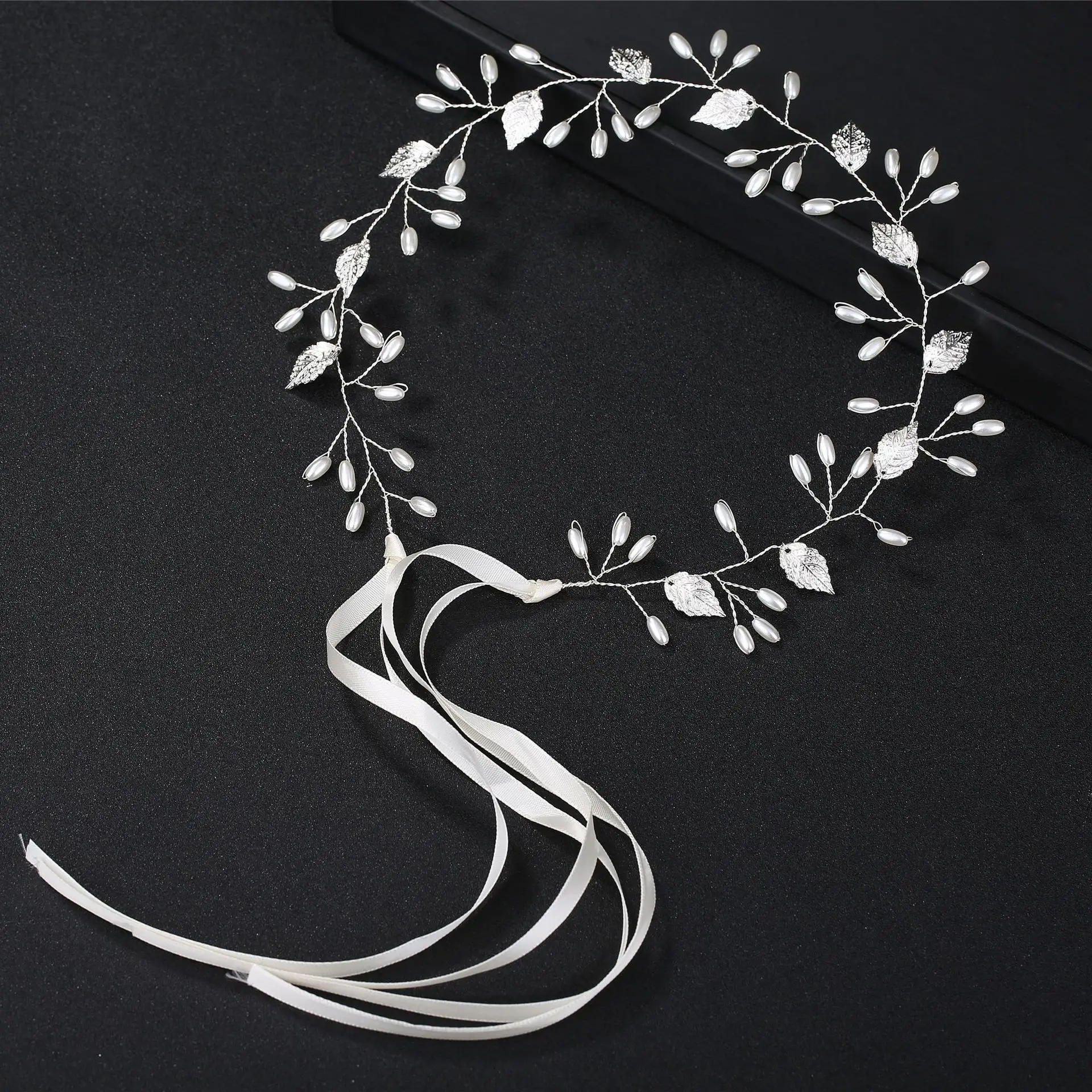 Greek Goddess Leaves Hairbands Bridal Metal Hair Accessories For Wedding Engagement Elegant Crown Pearl Headband