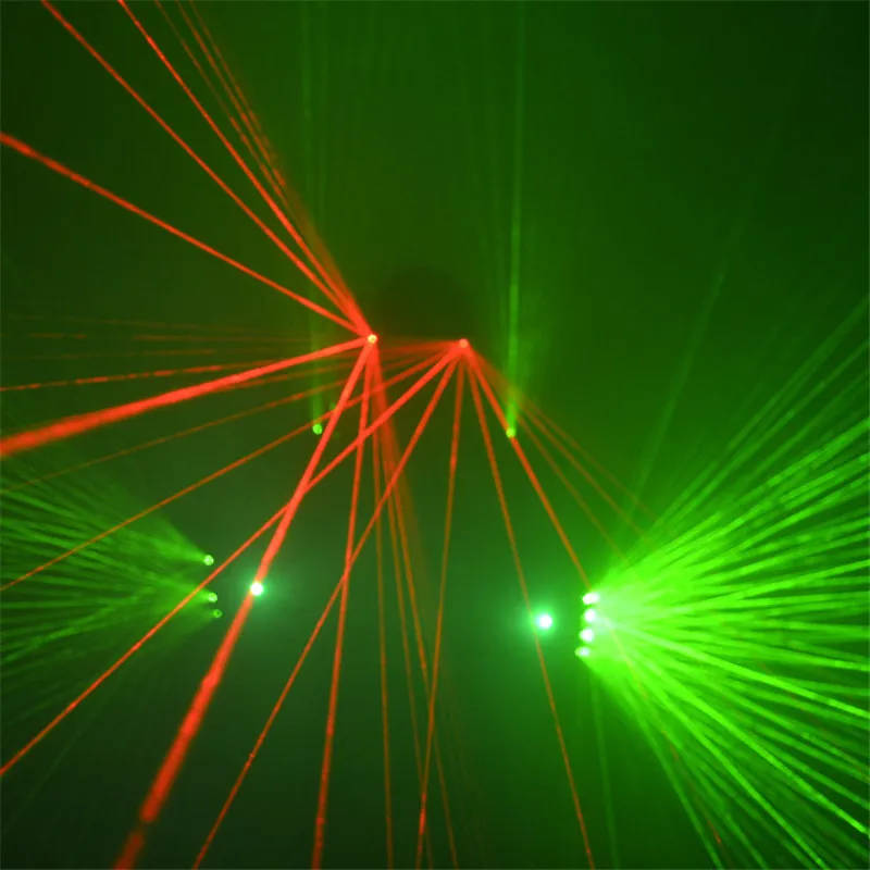 

KS80 Bar glowing laser glasses red beams disco wears dj green laser gloves 4pcs laser heads laser men perform outfits costume dj