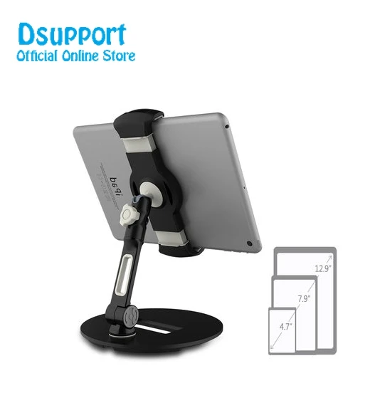 حامل لوحي عالمي قابل للطي للهواتف الذكية ، جهاز لوحي 4.7-12.9 بوصة ، مع حركة كاملة