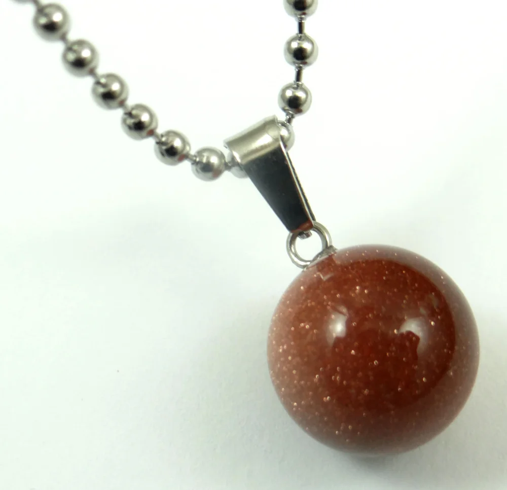 Natural Opal aventurine tiger eye lapis Quartz crystal stone Round Ball Pendant for diy Jewelry Making Necklace Accessories