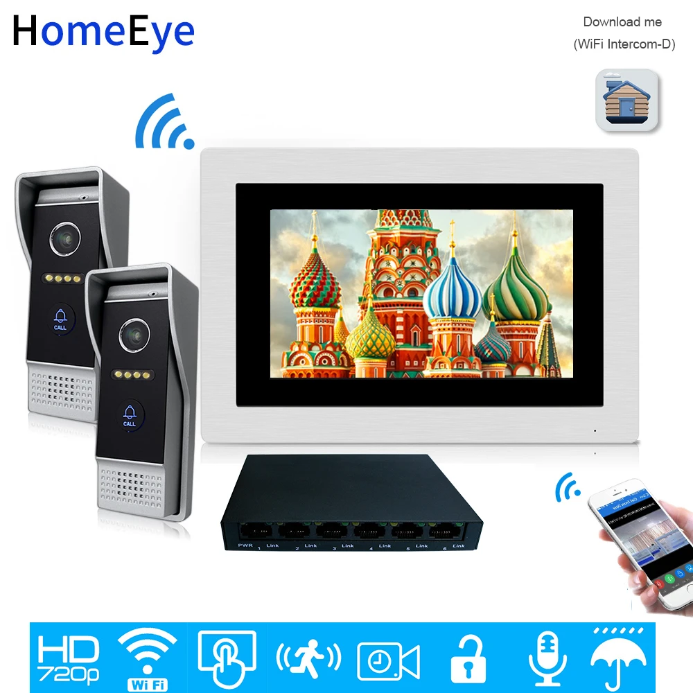 HomeEye 720P WiFi IP Video Door Phone Video Intercom Home Access Control System Android/IOS APP 1.0MP Camera Video Record Alarm