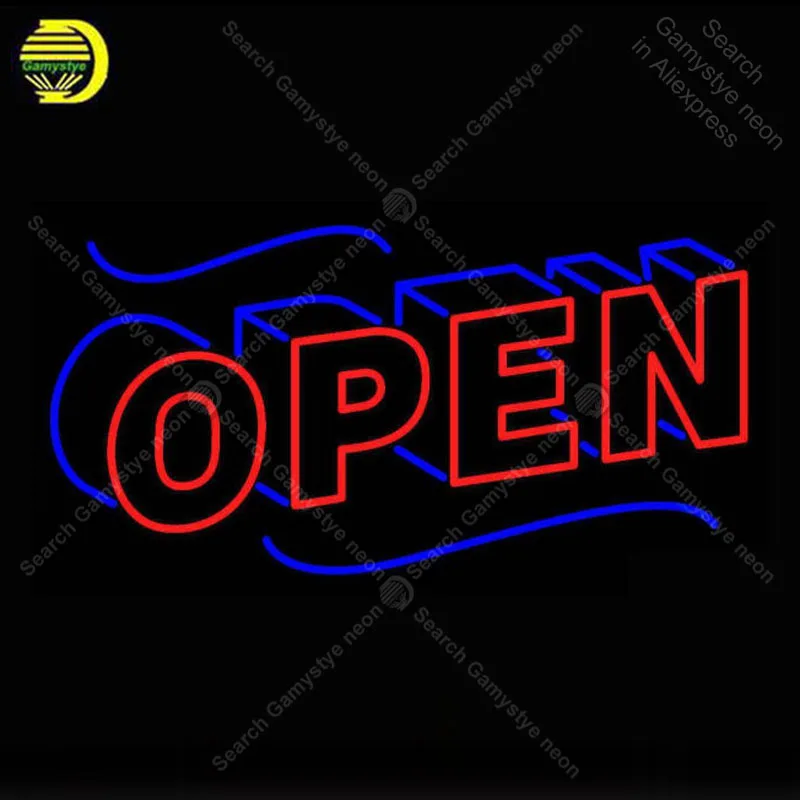 

Open Block Neon Sign Glass Tube Handmade Avize neon light Sign Decorate Hotel Restaurant room Iconic Neon Light Lamps Advertise