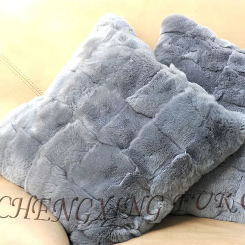 Rex Rabbit Fur Patchwork Sofa Cushion Covers, CX-D-22, 40x40cm