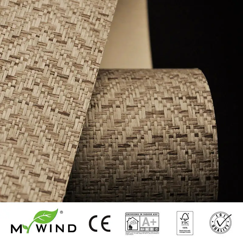 2019 MY WIND Grasscloth Luxury Natural Material Safety Innocuity 3D Paper Weave Design Wallpaper In Roll Home Decor