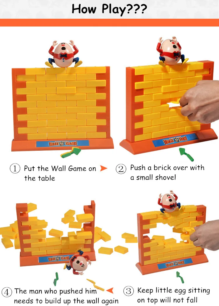 Gioco Demolisci Il Muro Humpty Dumpty 3D, Giocattolo In Legno Per Bambini, Gioco Di Intelligenza Per Famiglie