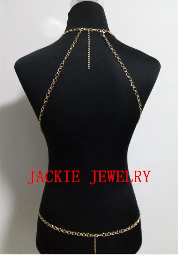 FREE SHIPPING NEW STYLE B713 Women Rock Fashion Gold colour Body Chains Jewelry Unique Design Clothing Chains Jewelry 2 Colors