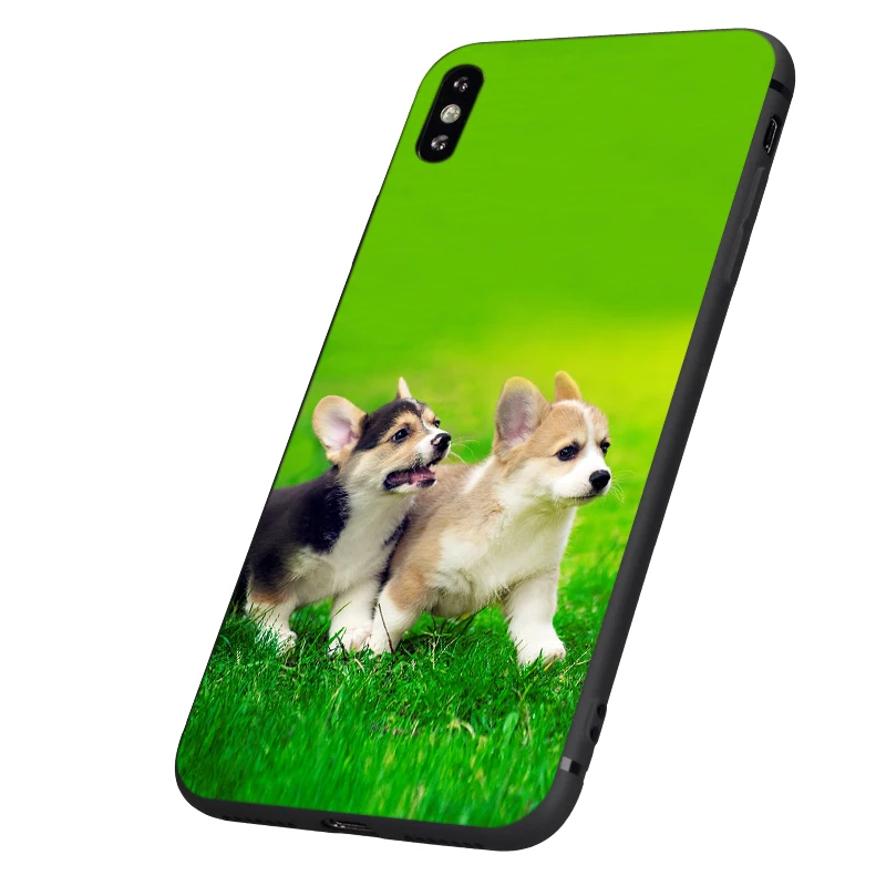 Black tpu case for iphone 5 5s se 6 6s 7 8 plus x 10 case silicone cover for iphone XR XS 11 pro MAX case Corgi dog cute animal