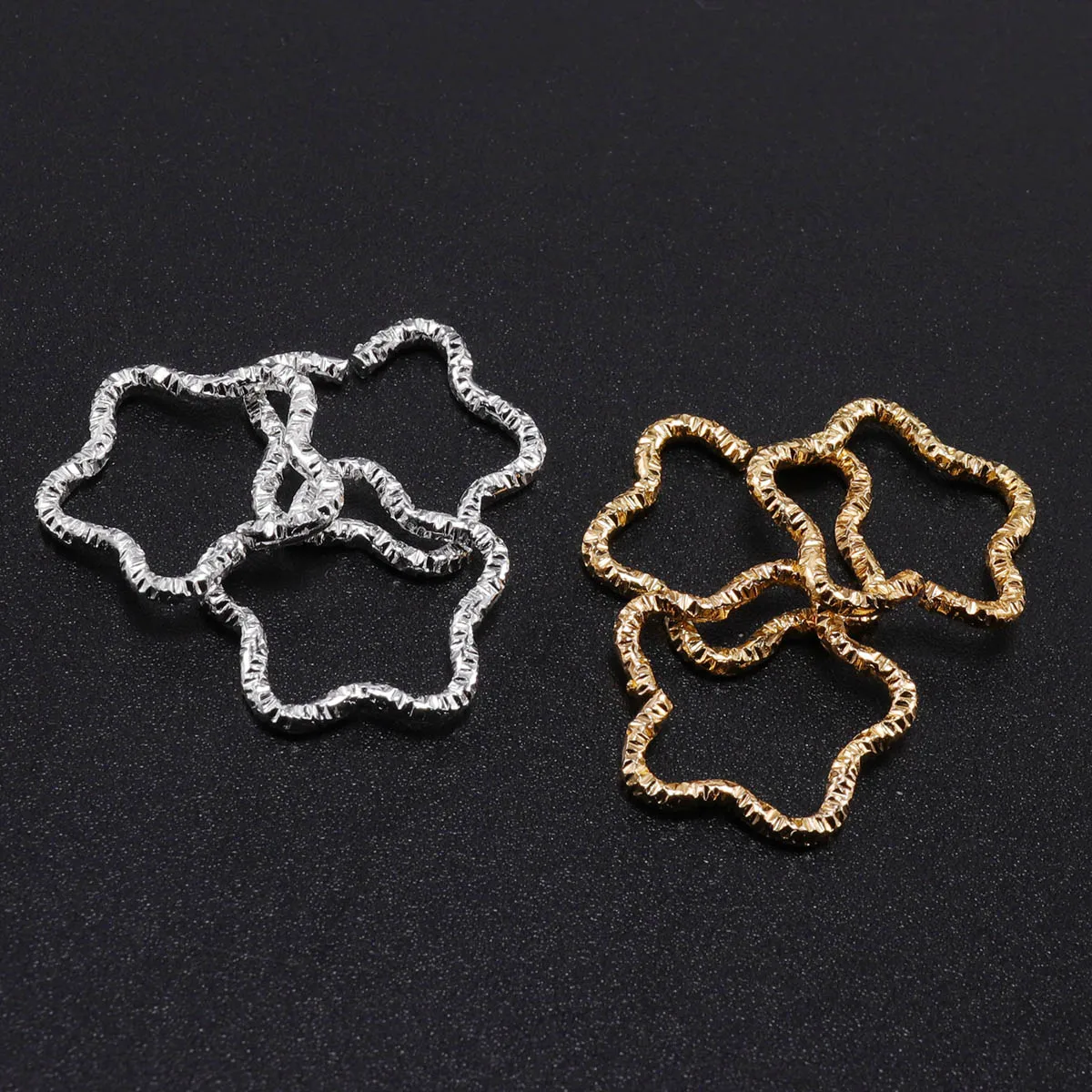 50pcs 16.5 millimetri Oro Star Anelli di Salto Contorto Split Rings Connettori Fai Da Te Pendenti E Ciondoli Branelli Del Distanziatore Per I Monili