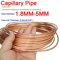 2MM 2.5MM 3MM 4MM 5MM 1M Dia Copper Tone Refrigeration Capillary Pipe Tubing Coil refrigeration T2 1.2P tube