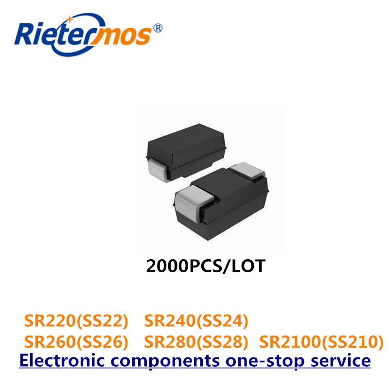 2000PCS SR220 SS22 SR240 SS24 SR260 SS26 SR280 SS28 SR2100 SS210 SMA DO214AC