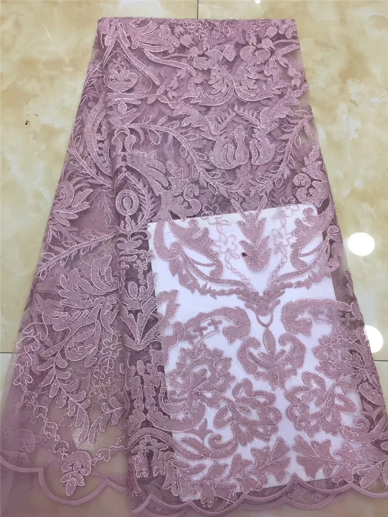 

Nice flower Nigerian Wedding Net Lace Fabric JRB-1911311 nice looking 5Yards Embroidered French Tulle Lace Fabric