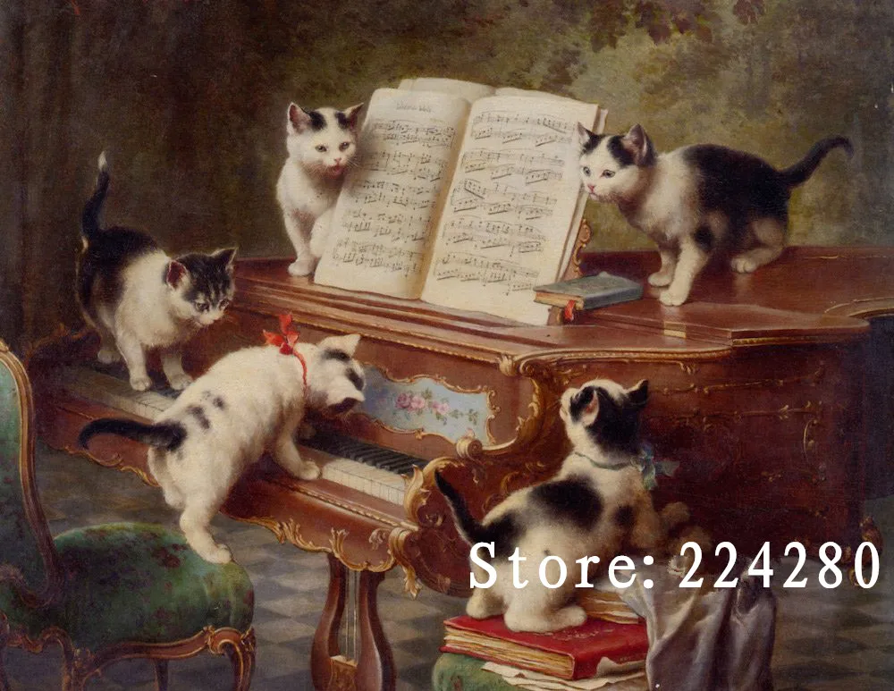 

New Needlework,Cross stitch Piano Cats are Cute Animals Handmade 14CT Canvas DIY,Cross-stitch kits,Embroidery Art Home Decor