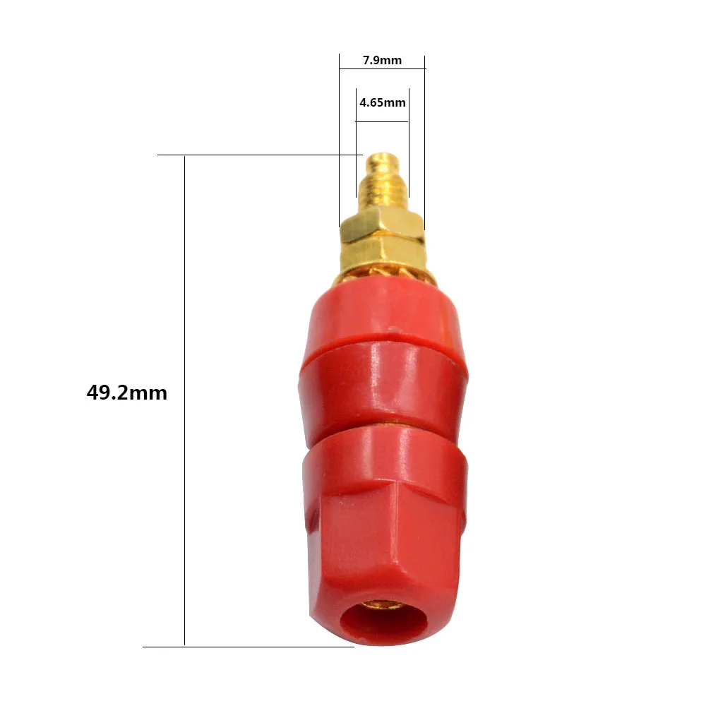 Red Black 4mm Banana Socket Binding Post Nut Banana Plug Jack Connector Adapter