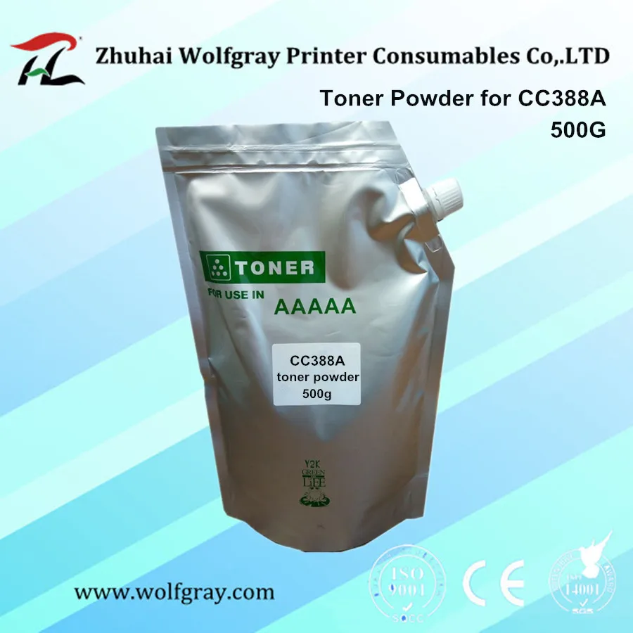 Compatible 500g Toner powder CC388A 388A 88A toner cartridge for HP LaserJet P1007/P1008/P1106/P1108; Pro M1136/M1213nf/M1216nf