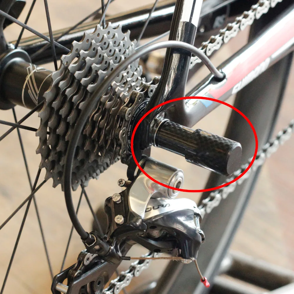 Fouriers Bicycle Rear Derailleur Protector Guard Gear Mount on Quick Release QR Cap Drivetrain Guards Carbon or Alloy Bike Parts