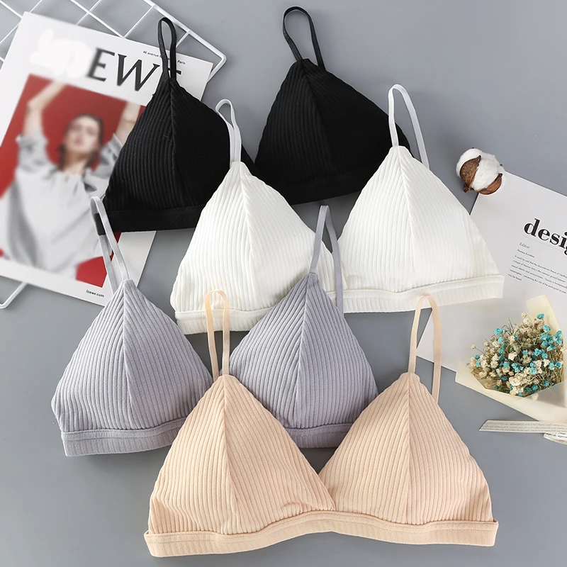 Sexy Women\'s Bra Sexy Lingerie Triangle Cup Threaded Cotton Bralettes Comfortable Brassie Female Seamless Underwear