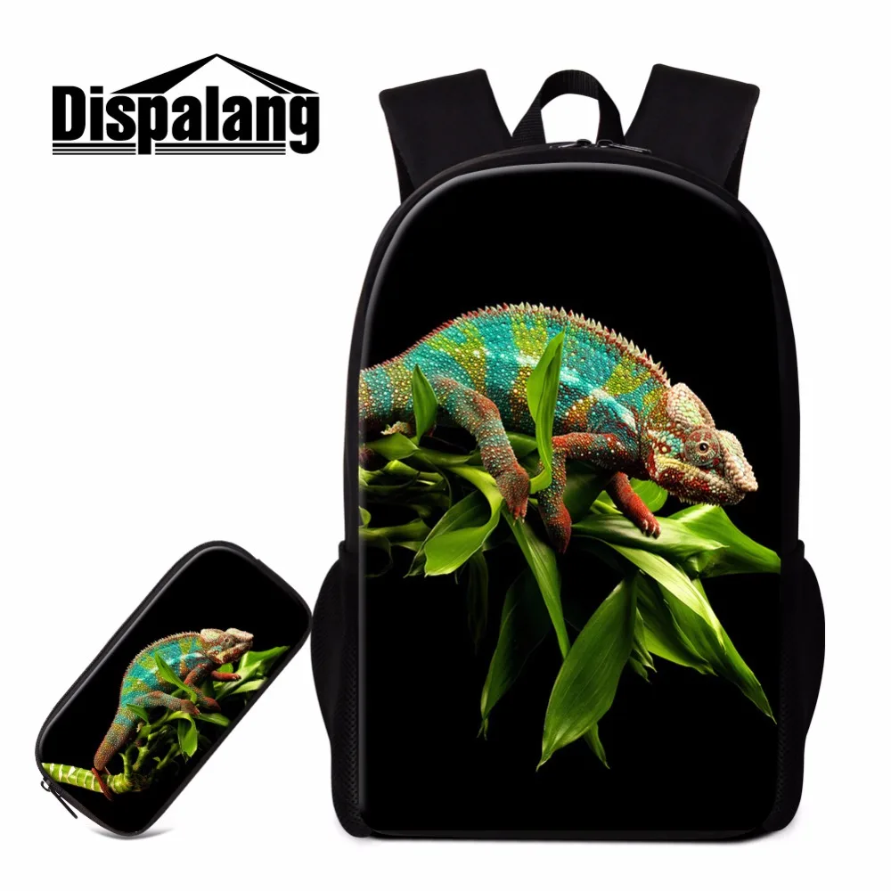 

Dispalang Cute Animal Backpack Lizard Printed Schoolbag Casual Shoulder Bookbag for Primary Students Children Bagpack Day Pack