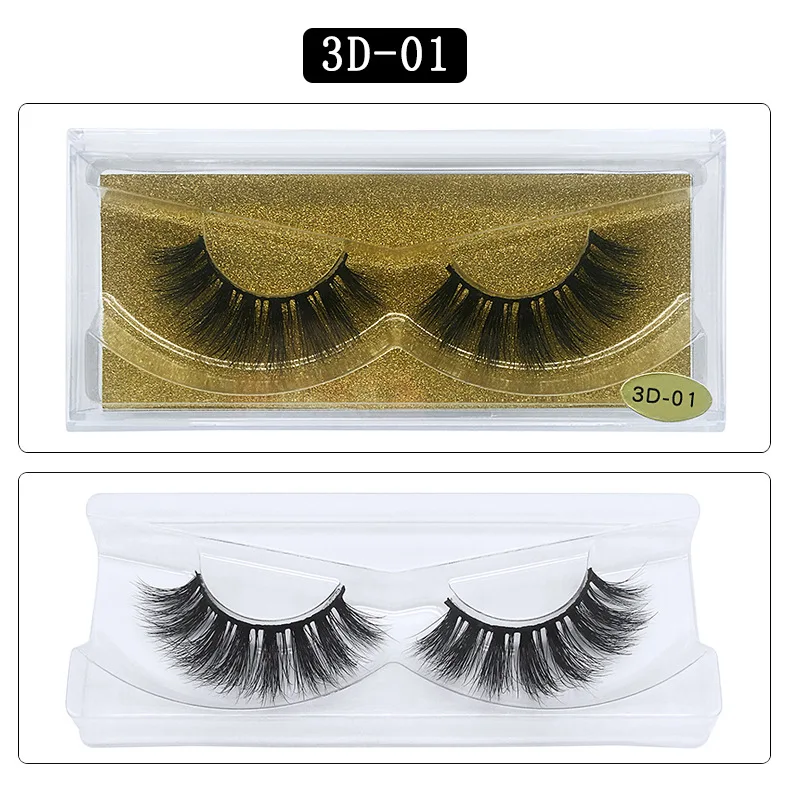 Thick 3D Mink Hair Fake Eyelashes Natural Look handmade Full Strip Black False Lashes for Christmas gifts 100pair/lot DHL