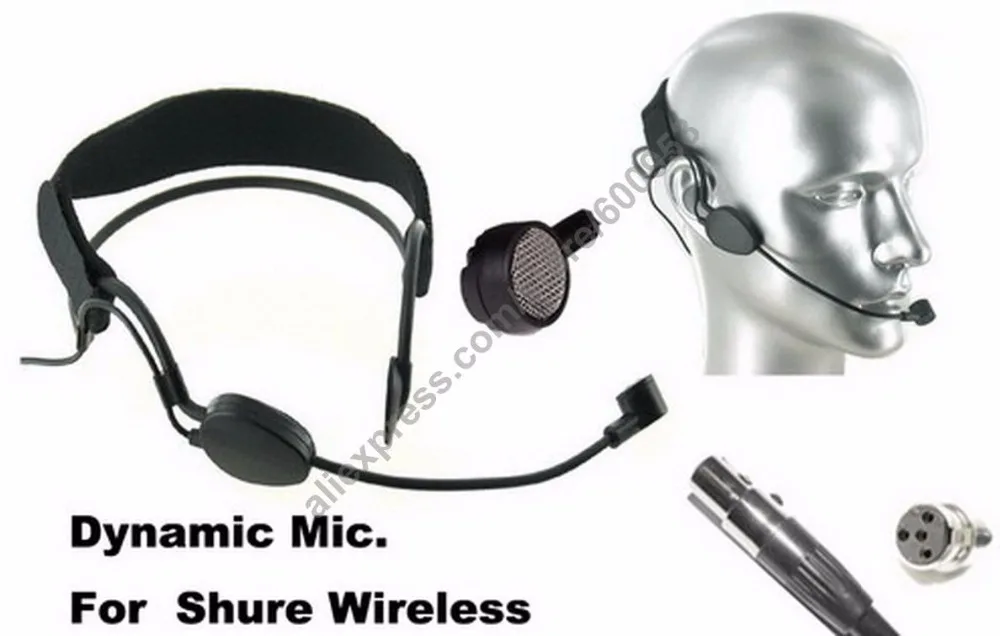 

MICWL Top Quality Cardioid Dynamic Headset Microphone For Shure Wireless Head Headworn Wearing Mic Mini XLR TA4F 4Pin ME3-DY-ULX