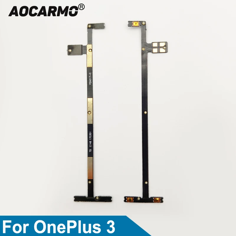 Aocarmo Power On/Off Side Keys Switch Volume Button Flex Cable For OnePlus 3 A3000 1+3 Repair Replacement